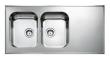Intra AH12-KV st�lbordplade k�kkenvask - Vendbar - Dobbelt - 120 cm