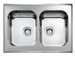 Intra AH08-KV st�lbordplade k�kkenvask - Vendbar - Dobbelt - 80 cm