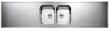 Intra AH24C-KV st�lbordplade k�kkenvask - Centreret - Dobbelt - 240 cm