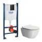 GSI Pura mat hvid 50 toiletpakke inkl. s�de m. softclose, cisterne og mat sort betjening