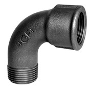 GF Sort kort b�jning 90 grader - Muffe/Nippel - 3/8