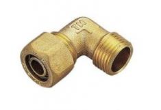 Vinkell&oslash;bende kompressionsovergang med nippel - 1/2" x 15 mm