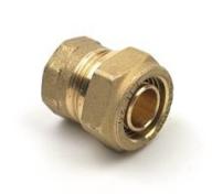 Pex kompressionsovergang med muffe - 1/2" x 15 mm