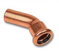 Altech kobber Cu press b�jning 45� med en muffe - 12 mm