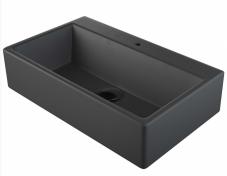 Outlet - Lavabo Boxo 1080 SLIM 50 h�ndvask t/v�g eller bord - 1 hanehul - Mat sort