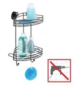 Wenko brusehylde til hj�rne - Mat sort - Skruefri