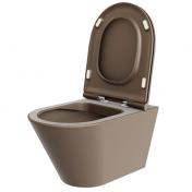 Lavabo Forma rimless v�gh�ngt toilet inkl. s�de og Vortex skyl - Cocoa