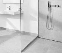 Unidrain Glassline brusev&aelig;g 80 cm - Klar glas