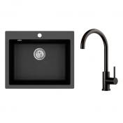 Lavabo Studio 60 k�kkenvask m/Kubus RS k�kkenarmatur - Sort