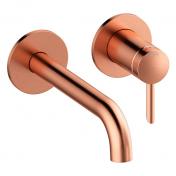 Damixa Iris h�ndvaskarmatur til indbygning m/Koldstart - 180 mm - B�rstet kobber