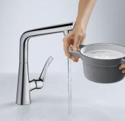 Hansgrohe Metris Select k�kkenarmatur m/select knap - Krom