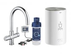 Grohe Red Duo II Nordic k�kkenbatteri m/3L vandvarmer og C-tud - Krom
