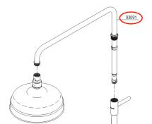 Damixa topr�r til Tradition brusesystem - Poleret messing