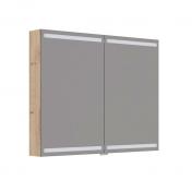 Dansani Level spejlskab 100 m/lys, lysstyring og tr�bakker - Natur eg