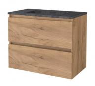 Sanibell Basicline m�bels�t 80 m/integrerede greb og stenvask - Whiskey eg