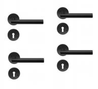 Beslagsboden indend�rs d�rgreb inkl n�gleskilt - Mat sort - S�t � 4 stk