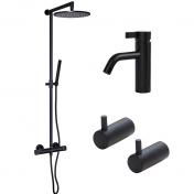 Cass�e komplet pakke til badev�relse - Mat sort