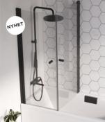 Str�mberg Noma 83 dobbelt badekarv�g - Klart glas/mat sort