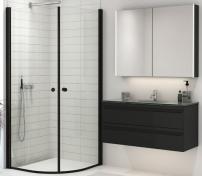 Dansani Match E+E brusehj�rne - 90x90 cm - Klart glas/mat sort