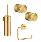 Smedbo Home tilbeh�rspakke til bad - B�rstet messing