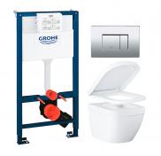 Grohe Euro kompakt toiletpakke inkl. s�de m/soft-close, mellem cisterne og krom betjening