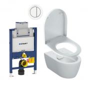 Geberit iCon toiletpakke m/s�de, lav cisterne og hvid betjening