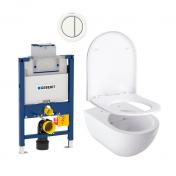 Geberit Acanto toiletpakke m/Keratect, s�de, lav cisterne og hvid betjening