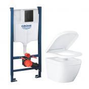 Grohe Euro kompakt Rimless toiletpakke inkl. s�de m/soft-close, cisterne og mat sort betjening