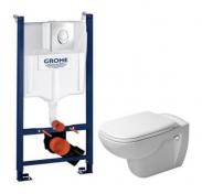 Duravit D-Code RIMless toiletpakke inkl. s�de m/softclose, cisterne og krom betjening