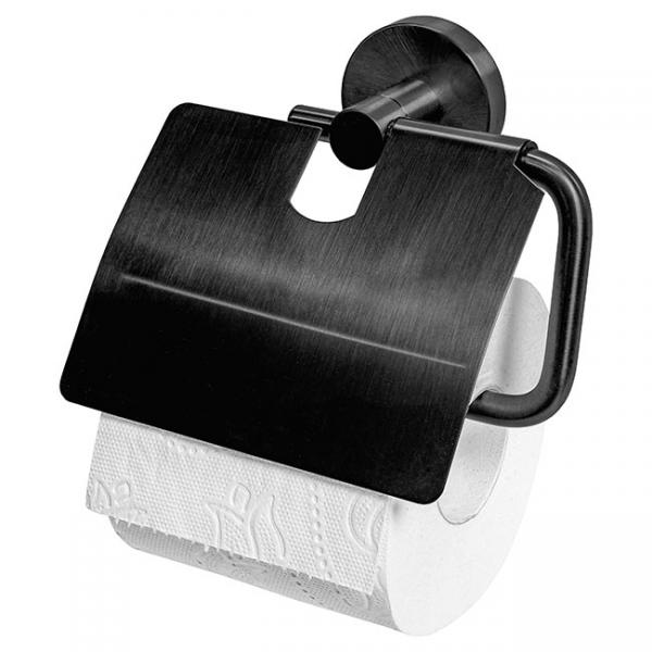 Kosmos toiletpapirholder m/l&aring;g - B&oslash;rstet gunmetal