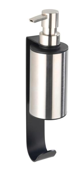 Wenko Telde s&aelig;bedispenser m/krog - Rustfri st&aring;l/sort - Skruefri