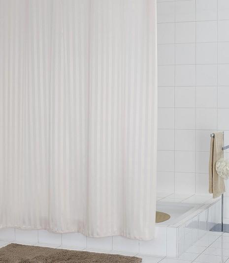 RIDDER Tekstilforh&aelig;ng - 180 x 200 cm - Hvid satin