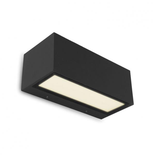 Lutec Architectural Gemini udend&oslash;rslampe til v&aelig;g 22 x 8,5 cm - Mat sort