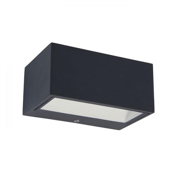 Lutec Architectural udend&oslash;rslampe til v&aelig;g 14 x 6,5 cm - 3000 K - M&oslash;rk gr&aring;