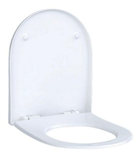 Geberit Acanto toilets&aelig;de m/softclose og Qucikrelease - Hvid