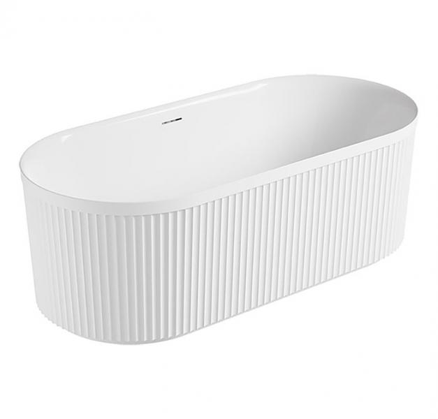 Kriss Queen fritst&aring;ende badekar - Mat hvid