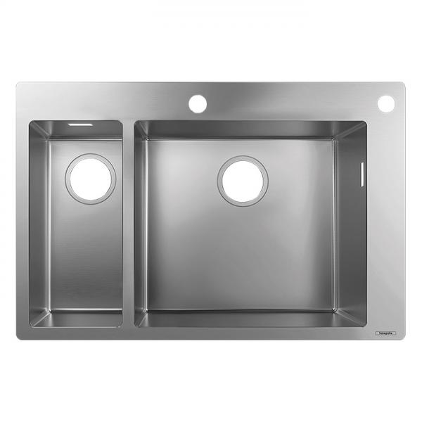 hansgrohe S712-F655 k&oslash;kkenvask m/skyllesk&aring;l - Rustfrit st&aring;l