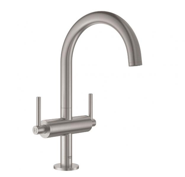 Grohe Atrio New h&aring;ndvaskarmatur m/ pop-up bundventil - Supersteel