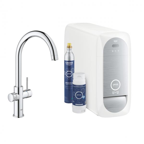 Grohe Blue Home k&oslash;kkenbatteri m/C-tud - Krom