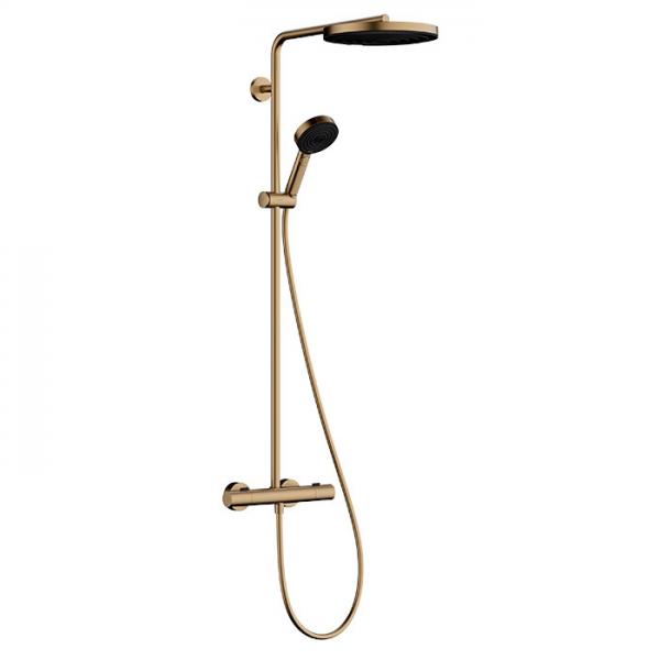 hansgrohe Pulsify S Puro 260 Showerpipe 1jet m/EcoSmart, EcoStat Fine og 3jet h&aring;ndbruser - B&oslash;rstet bronze