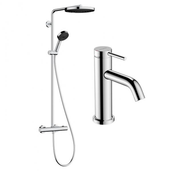 hansgrohe Pulsify S Puro & Tecturis komplet pakke til badev&aelig;relset - Krom