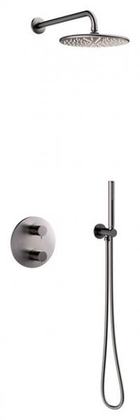 Damixa Silhouet komplet brusesystem til indbygning - B&oslash;rstet grafitgr&aring;