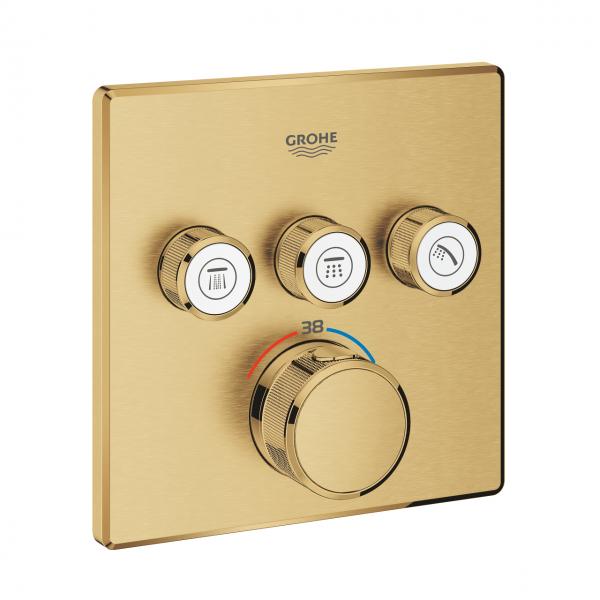 Grohe SmartControl indbygningsarmatur med 3 udtag - B&oslash;rstet cool sunrise