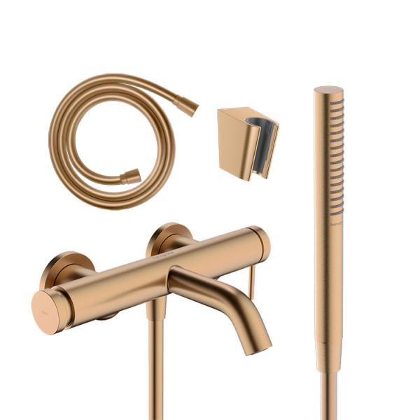 hansgrohe Tecturis komplet badekararmatur m/Eco slim h&aring;ndbruser - B&oslash;rstet bronze