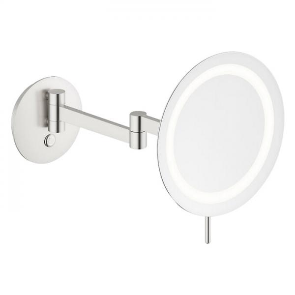 Damixa Zen make-up spejl m/lys og 5x forst&oslash;rrelse - Steel