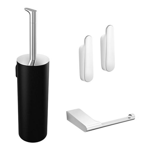Pressalit Style komplet pakke til badev&aelig;relset - Krom/mat sort