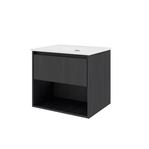 Sanibell Proline 60 m&oslash;bels&aelig;t m/1 skuffe og hylde - Sort eg