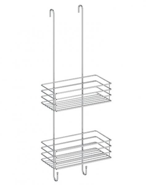 Beslagsboden h&aelig;ngende brusehylde - Dobbelt - Krom