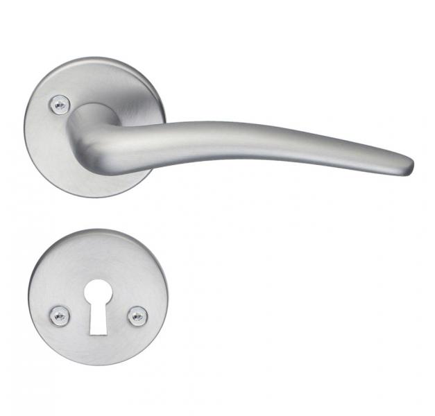 Beslagsboden indend&oslash;rs d&oslash;rgreb inkl n&oslash;gleskilt B284 - B&oslash;rstet krom