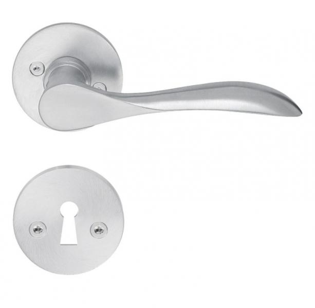 Beslagsboden indend&oslash;rs d&oslash;rgreb inkl n&oslash;gleskilt - B&oslash;rstet krom